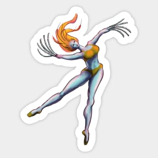 Weird Dancer Girl With Saw Hands Sticker